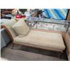 Image 2 : Chaise Lounge w/ Beige Upholstery & Throw Pillow 70"L x 32"W x 39"H