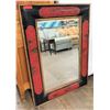 Image 1 : Large Asian Black Red Framed Wall Mirror 37" x 51"