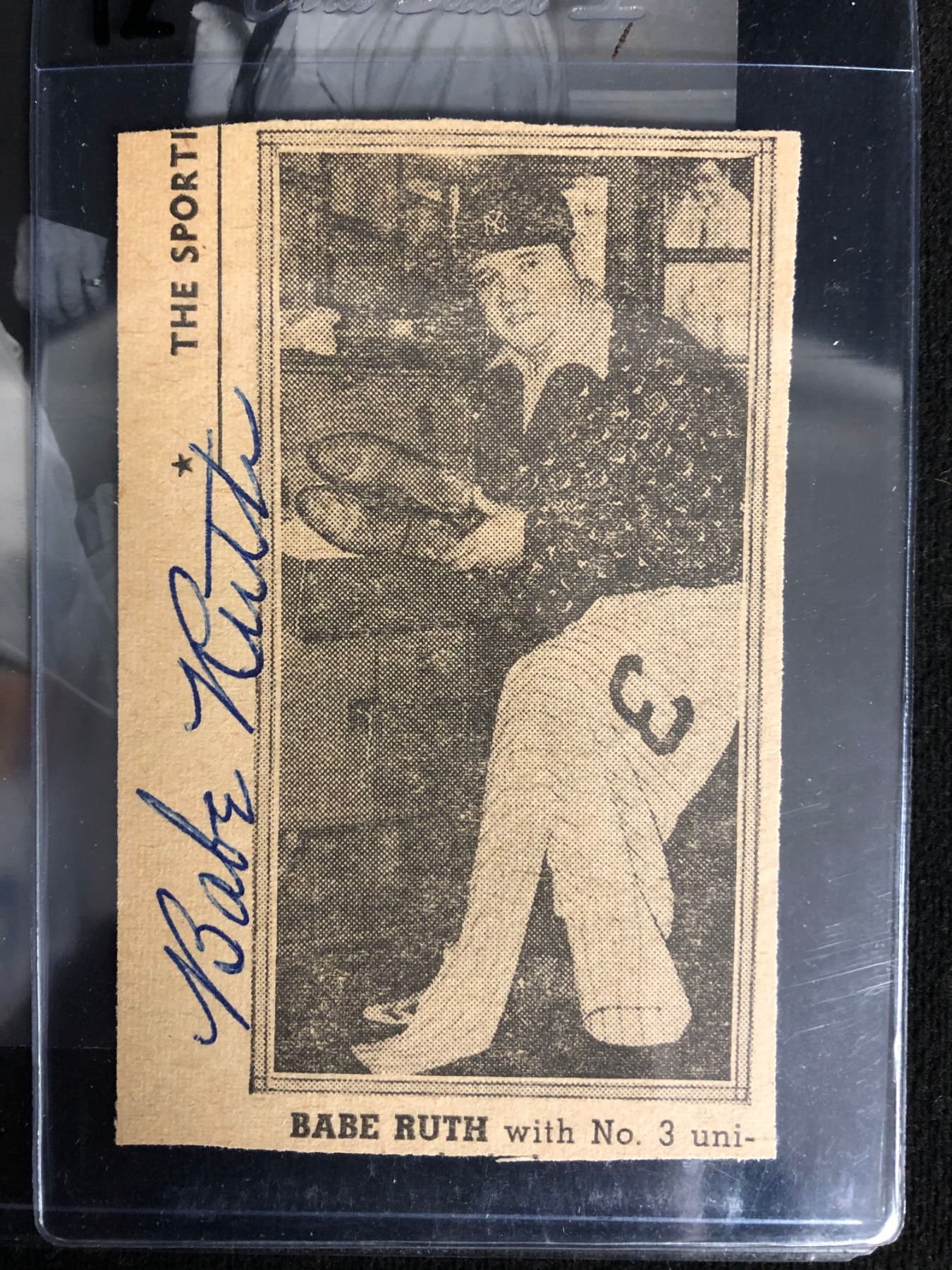 BABE RUTH AUTOGRAPH CUT 1948 SPORTING NEWS (JSA ALOA)