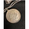 Image 2 : 1921 D  USA MORGAN SILVER DOLLAR .900 SILVER ON A .925 STERLING SILVER BEZEL
