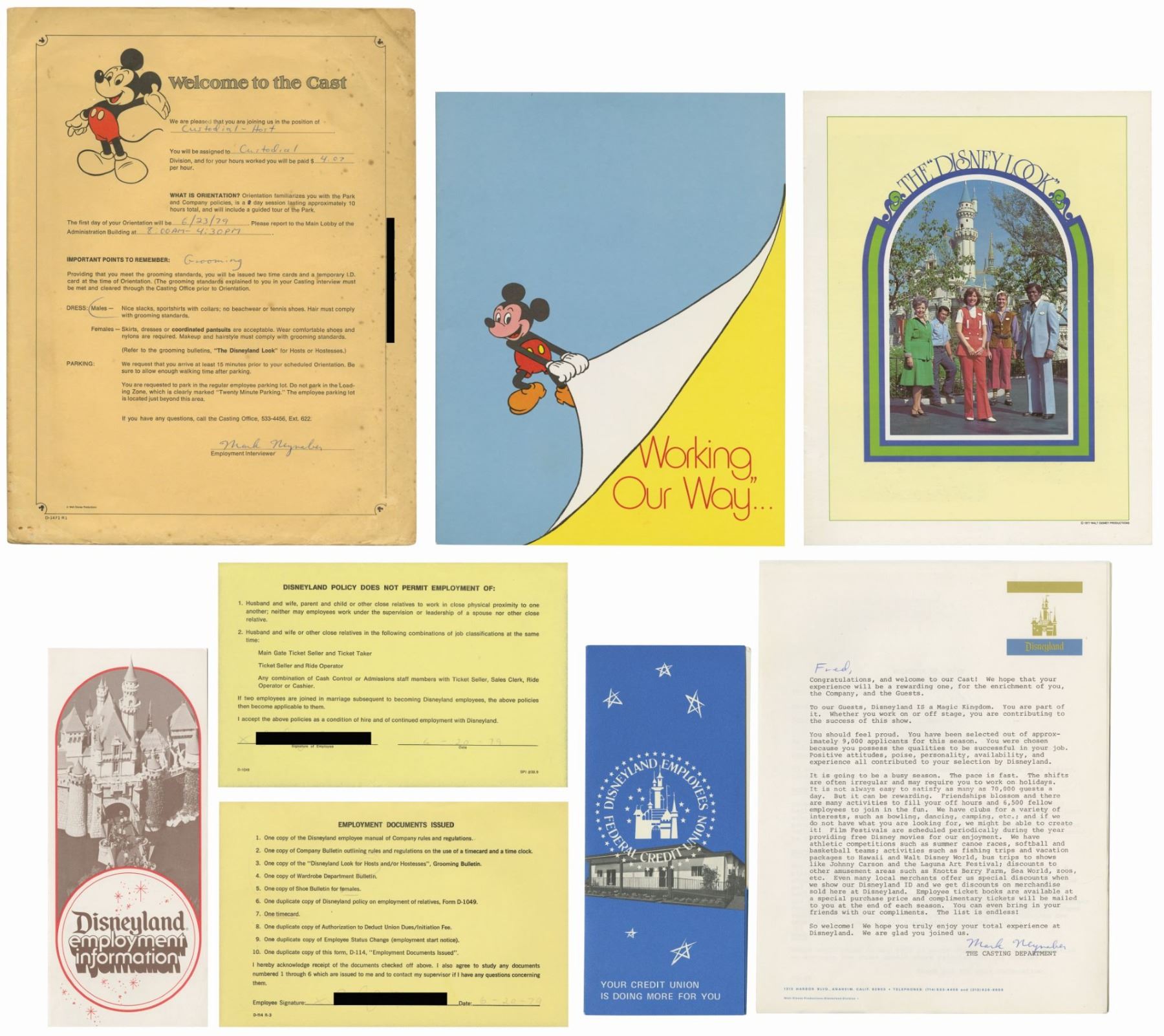 Disneyland New Hire Employment Packet.