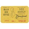 Image 1 : 1958-59 Buena Vista Complimentary Disneyland Ticket.