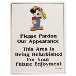 Mickey Mouse Construction Sign.