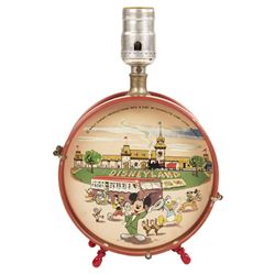 Disneyland Tin Litho Drum Lamp.