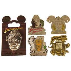 Set of (5) Indiana Jones Adventure Pins.