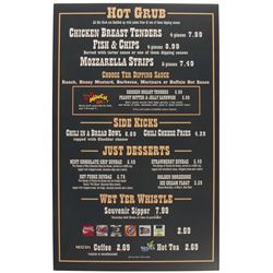 Golden Horseshoe Restaurant Menu Sign.