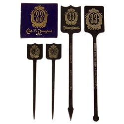 Club 33 Matchbook and (4) Swizzle Sticks.