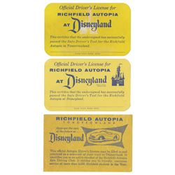 Set of (3) Early Autopia Licenses.