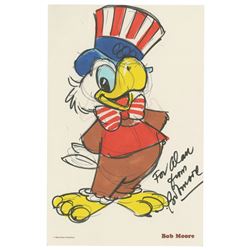 Signed Sam the Eagle Drawing.