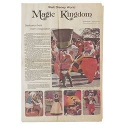 Walt Disney World Opening Day Newspaper.
