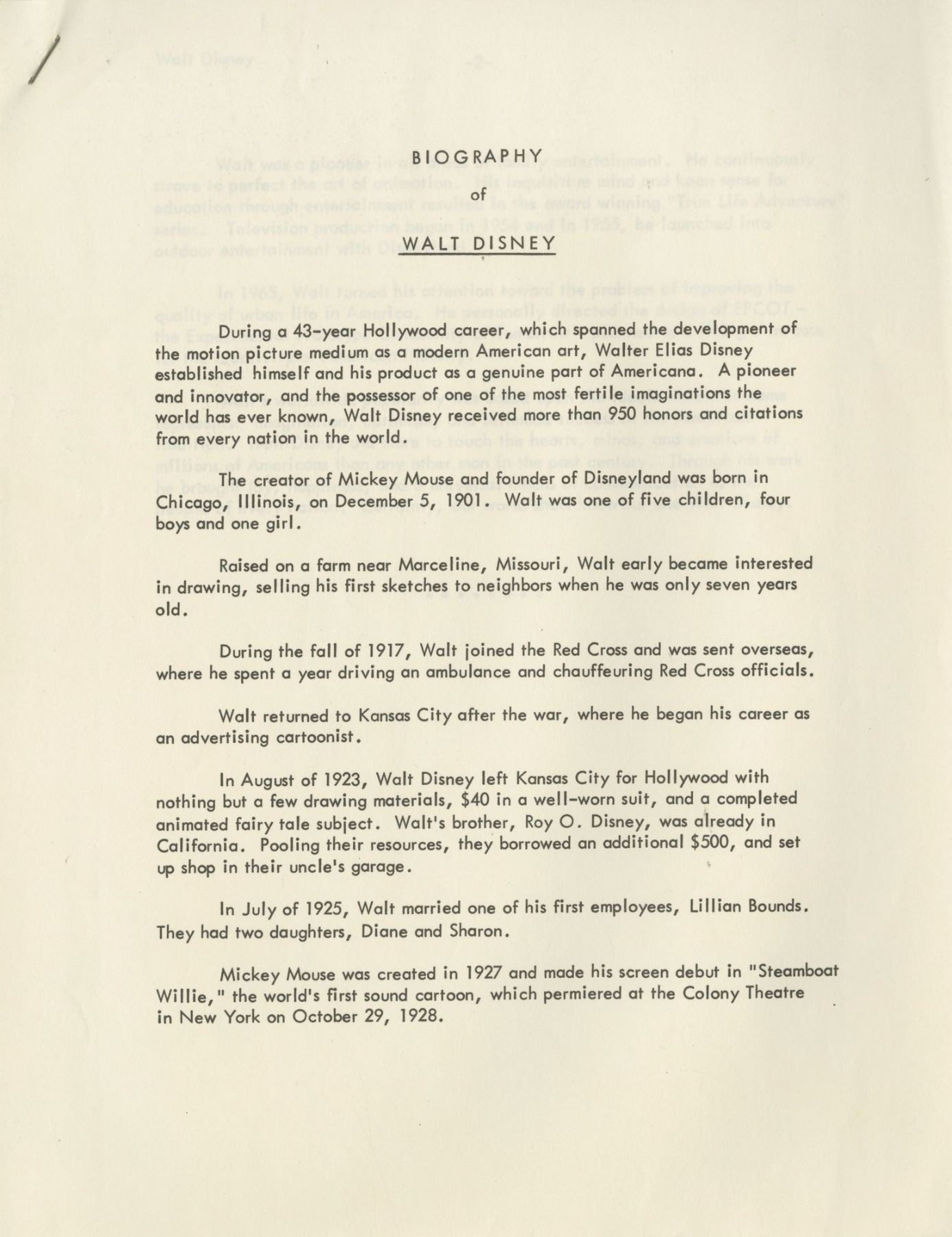 Walt Disney World Pre Opening Employee Orientation Packet