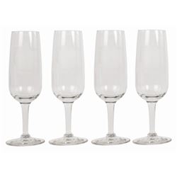 Set of (4) Top of the World Champagne Flutes.