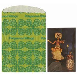 Polynesian Village Postcard and Gift Bag.