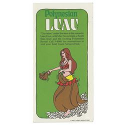 Polynesian Village Accordion-Style Table Card.