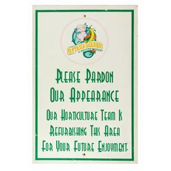 Fantasia Gardens Refurbishment Sign.