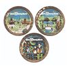 Image 1 : Set of (3) Souvenir Glass Trays.
