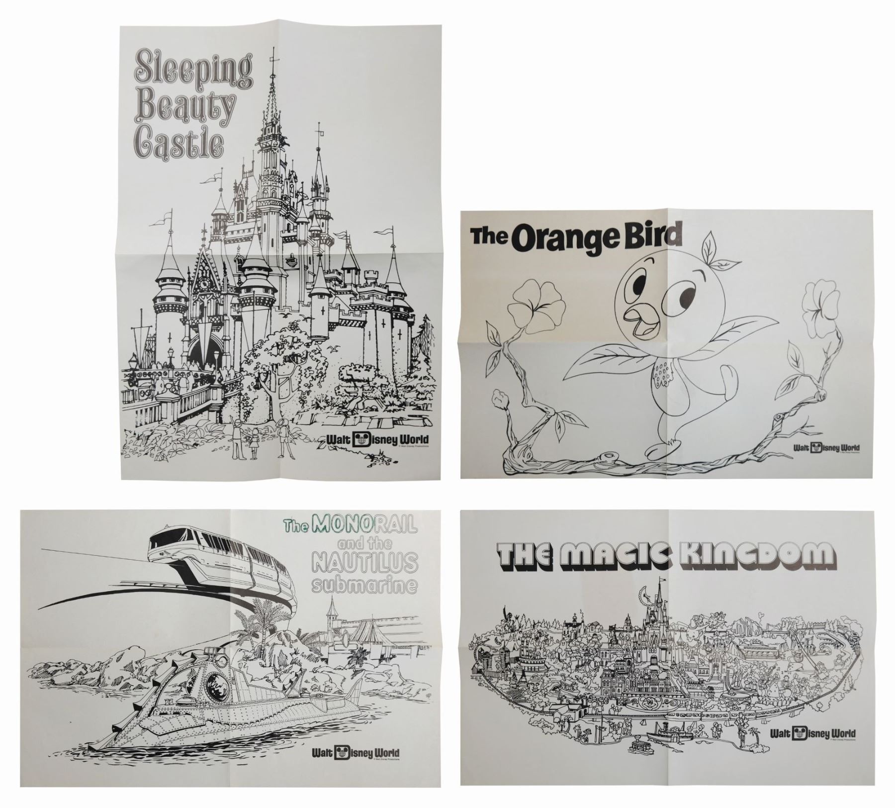 Set Of 4 General Mills Magic Kingdom Coloring Pages