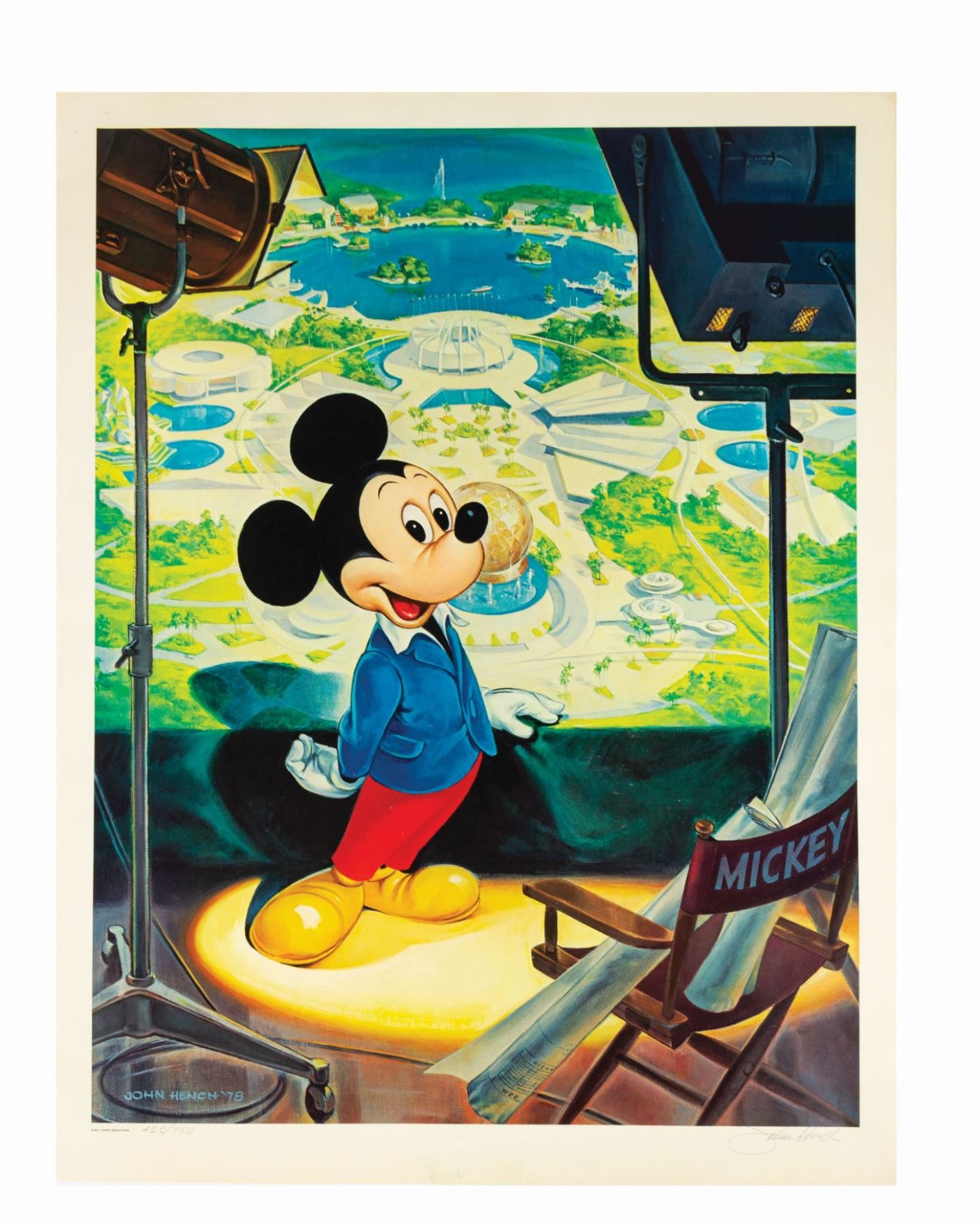 Signed John Hench Mickey Mouse Portfolio Set.