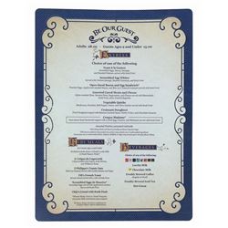 Be Our Guest Restaurant Menu.