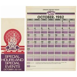 Epcot Opening Preview Month Calendar.