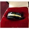 Image 2 : Ladies Titanium Black And Gold Engagement Ring