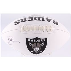 Michael Crabtree Signed Raiders Logo Football Inscribed (JSA COA)