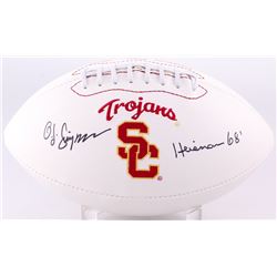 O. J. Simpson Signed USC Trojans Logo Football Inscribed "Heisman 68'" (JSA COA)