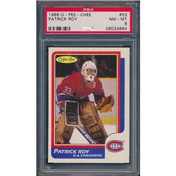 1986-87 O-Pee-Chee #53 Patrick Roy RC (PSA 8)
