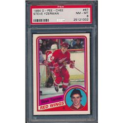 1984-85 O-Pee-Chee #67 Steve Yzerman RC (PSA 8)