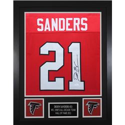 Deion Sanders Signed 24x30 Custom Framed Jersey (JSA COA)