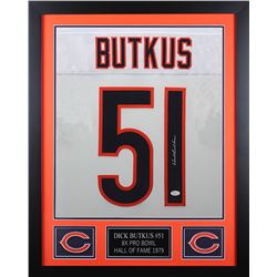 Dick Butkus Signed 24x30 Custom Framed Jersey (JSA COA)