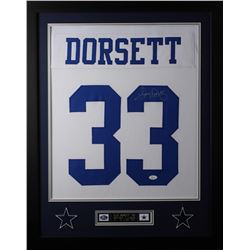 Tony Dorsett Signed 24x30 Custom Framed Jersey (JSA COA)