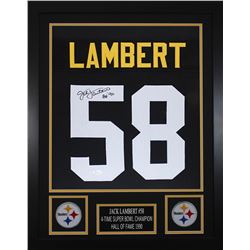 Jack Lambert Signed 24x30 Custom Framed Jersey (JSA COA)