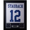 Image 1 : Roger Staubach Signed 24x30 Custom Framed Jersey (JSA COA)