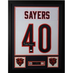 Gale Sayers Signed 24x30 Custom Framed Jersey (JSA COA)