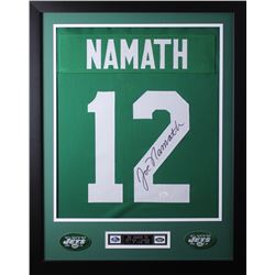 Joe Namath Signed 24x30 Custom Framed Jersey (JSA COA)