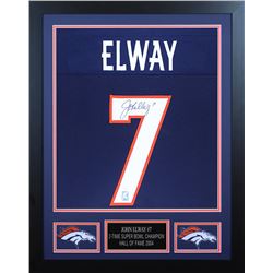 John Elway Signed 24x30 Custom Framed Jersey (JSA COA  Elway Hologram)