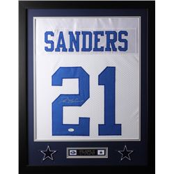 Deion Sanders Signed 24x30 Custom Framed Jersey (JSA COA)