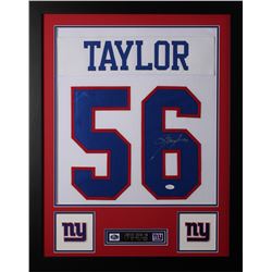 Lawrence Taylor Signed 24x30 Custom Framed Jersey (JSA COA)