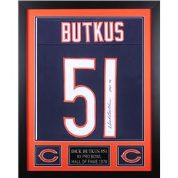Dick Butkus Signed 24x30 Custom Framed Jersey Inscribed "HOF 79" (JSA COA)