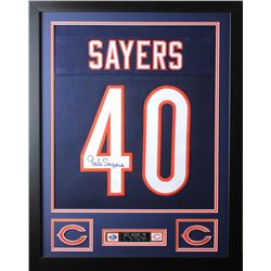 Gale Sayers Signed 24x30 Custom Framed Jersey (JSA COA)