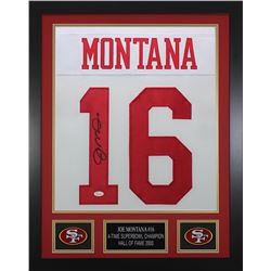 Joe Montana Signed 24x30 Custom Framed Jersey (JSA COA)