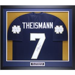 Joe Theismann Signed 35" x 43" Custom Framed Jersey Inscribed "Go Irish!" (JSA COA)
