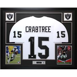 Michael Crabtree Signed 35" x 43" Custom Framed Jersey (JSA COA)