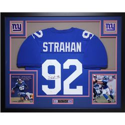 Michael Strahan Signed 35x43 Custom Framed Jersey (JSA COA)