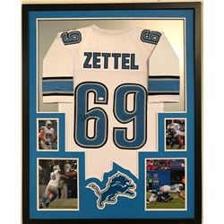 Anthony Zettel Signed 34x42 Custom Framed Jersey Inscribed "Go Lions! (JSA COA)