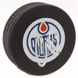 Connor McDavid Signed Edmonton Oilers Logo Hockey Puck (JSA COA)
