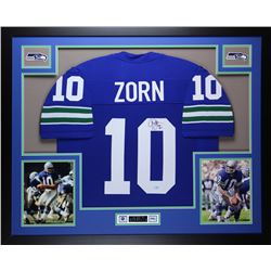 Jim Zorn Signed 35x43 Custom Framed Jersey (Mill Creek Sports COA)