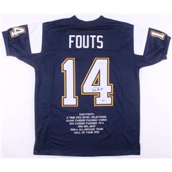 Dan Fouts Signed Career Highlight Stat Jersey (Beckett COA)