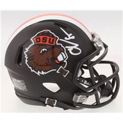 Chad Johnson Signed Oregon State Beavers Matte Black Speed Mini-Helmet (Radtke COA)